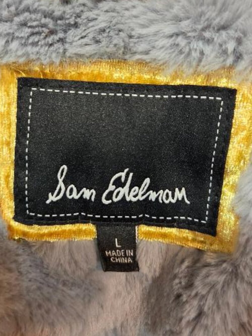Sam Edelman Faux Fur Notch Collar Teddy Coat - Picture 6 of 7